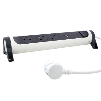 Legrand 049416 - Prolunga con interruttore 3Z Tipo E + USB-A + USB-C 1,5m