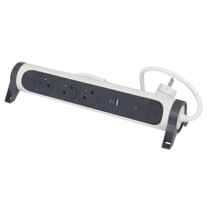 Legrand 049416 - Prolunga con interruttore 3Z Tipo E + USB-A + USB-C 1,5m