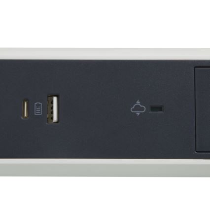 Legrand 049416 - Verlängerungskabel mit Schalter 3Z Typ E + USB-A + USB-C 1,5m