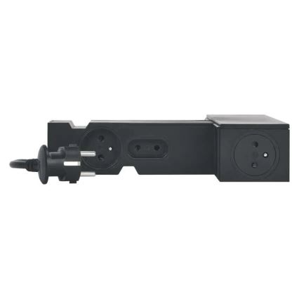 Legrand 049430 - HUB multimédia avec interrupteur 4Z Type E + 4Z Type C 2m noir