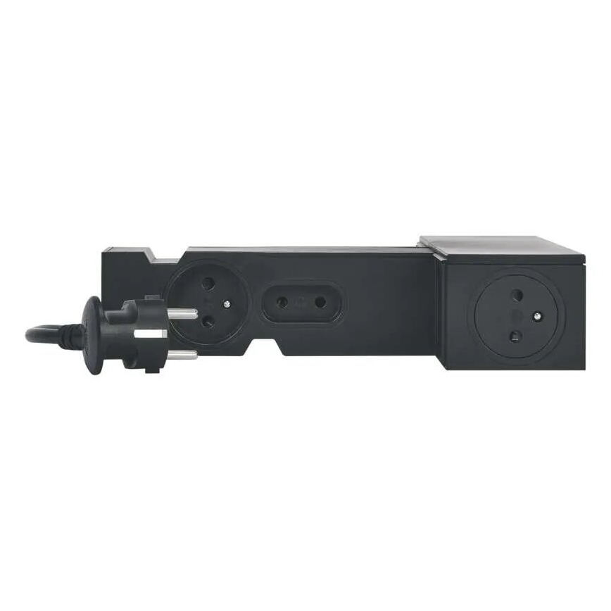 Legrand 049430 - HUB multimédia avec interrupteur 4Z Type E + 4Z Type C 2m noir