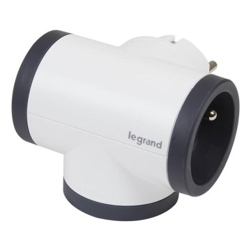 Legrand 049436 - Multipresa swivel 3Z Tipo E bianco/nero