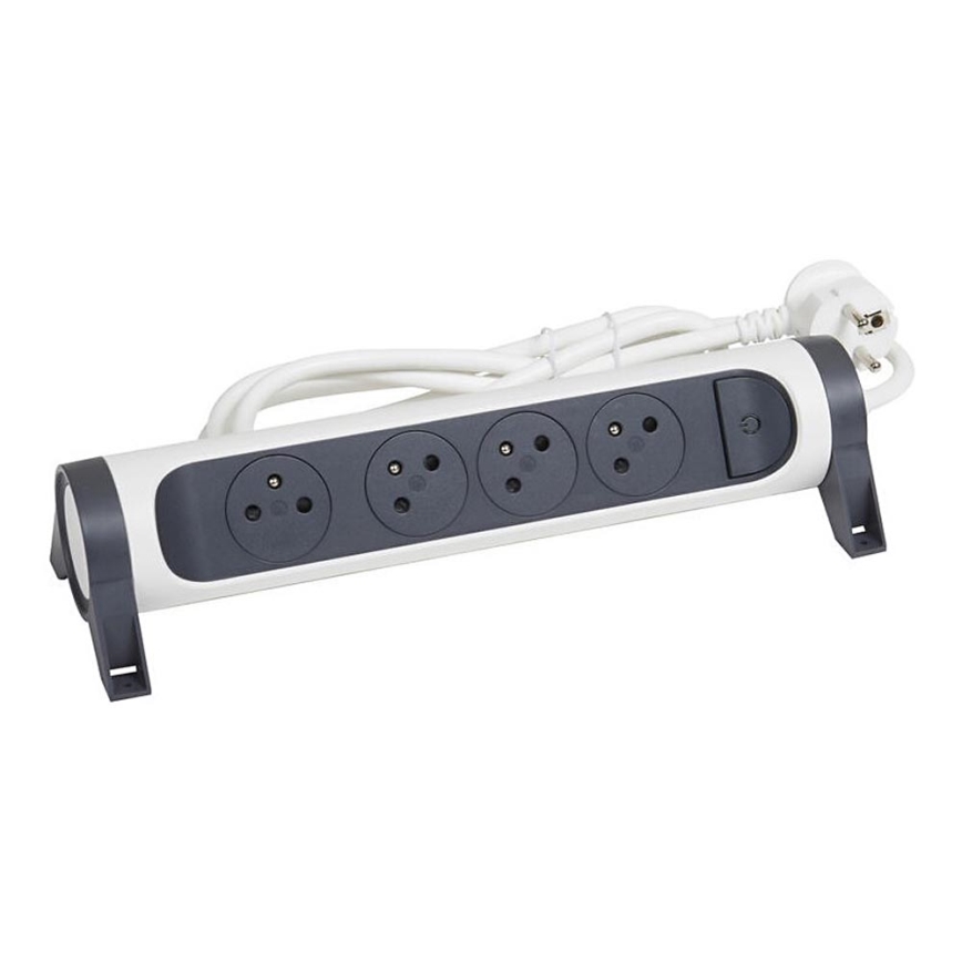 Legrand 049459 - Prolunga con interruttore 4Z Tipo E 3m