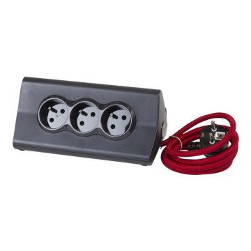 Legrand 050411 - Rallonge avec interrupteur et support de tablette 3Z Type E + 2 x USB-A 1,5m noir