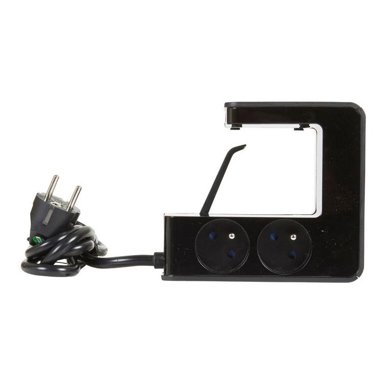 Legrand 050412 - Cavo di prolunga con interruttore per tavolo 4Z Tipo E + 2x USB-A 1,5m nero