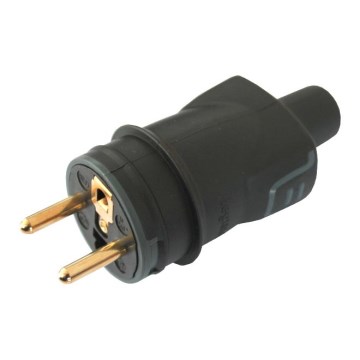Legrand 50445 - Spina di gomma 2P+T 16A/250V IP44 nera
