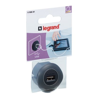 Legrand 50681 - Adattatore USB con presa elettrica 230V/1,5A nero