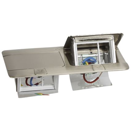 Legrand 54023 - Steckdoserahmen für die Tischplatte POP-UP 2x4M Edestahl