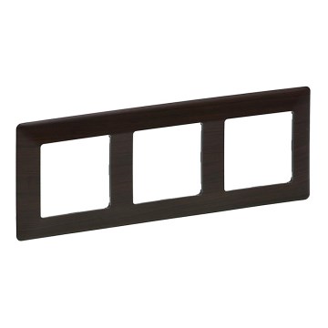 Legrand 754173 - Cornice per interruttori VALENA LIFE 3 posti, finitura legno scuro