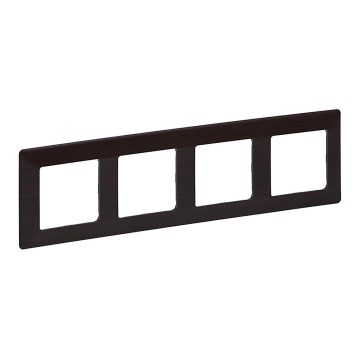 Legrand 754174 - Cadre pour interrupteurs VALENA LIFE 4 postes, finition bois foncé