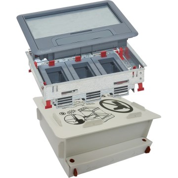LEGRAND - Cassetta a pavimento per calcestruzzo 12 moduli (6 dispositivi 45x45)
