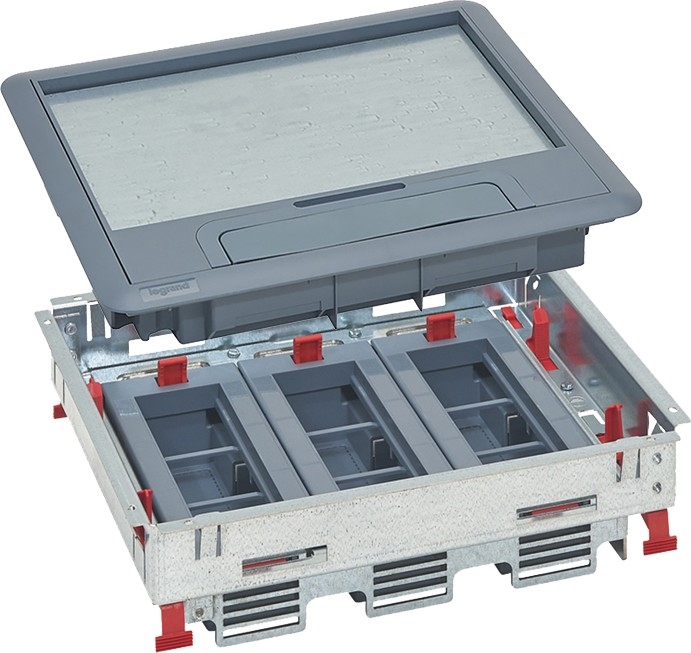 LEGRAND - Cassetta a pavimento per piani doppi 18 moduli (9 dispositivi 45x45)