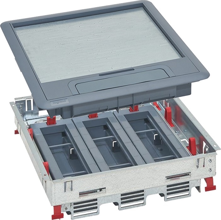 LEGRAND - Cassetta a pavimento per piani doppi 24 moduli (12 dispositivi 45x45)