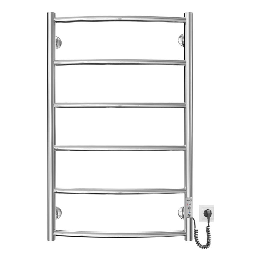 Leiter-Handtuchheizkörper CLASSIC 100W/230V 81x53cm Edelstahl/glänzendes Chrom rechts