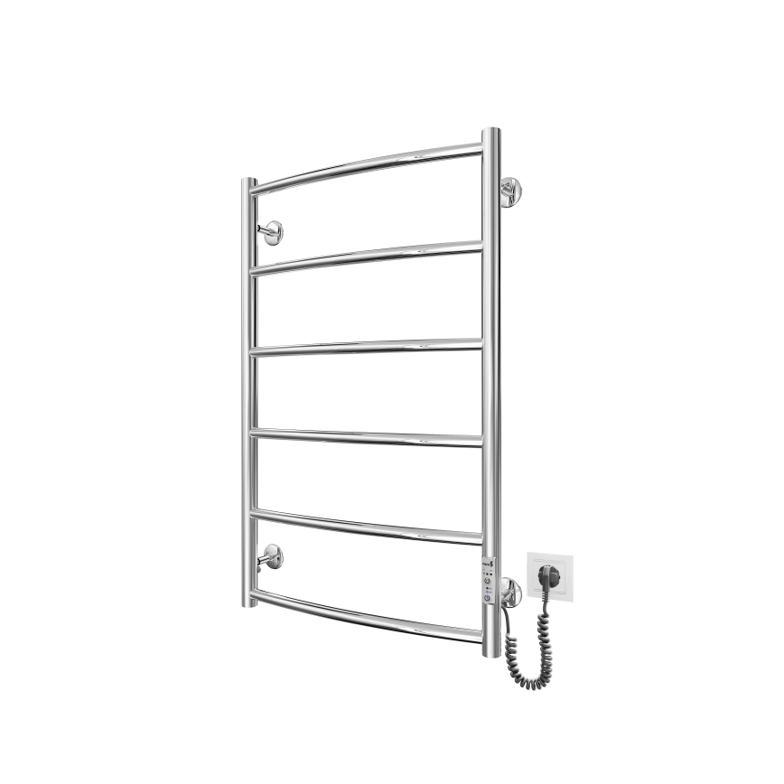 Leiter-Handtuchheizkörper CLASSIC 100W/230V 81x53cm Edelstahl/glänzendes Chrom rechts