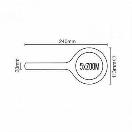 Lente a LED 5×ZOOM con retroilluminazione LED/3W IP44