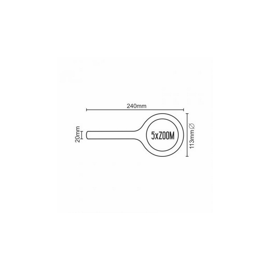 Lente a LED 5×ZOOM con retroilluminazione LED/3W IP44