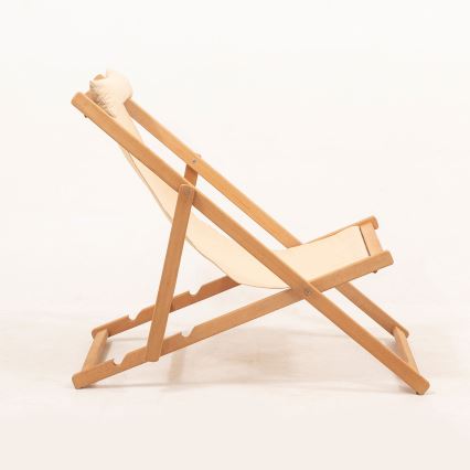 Lettino da giardino beige/faggio