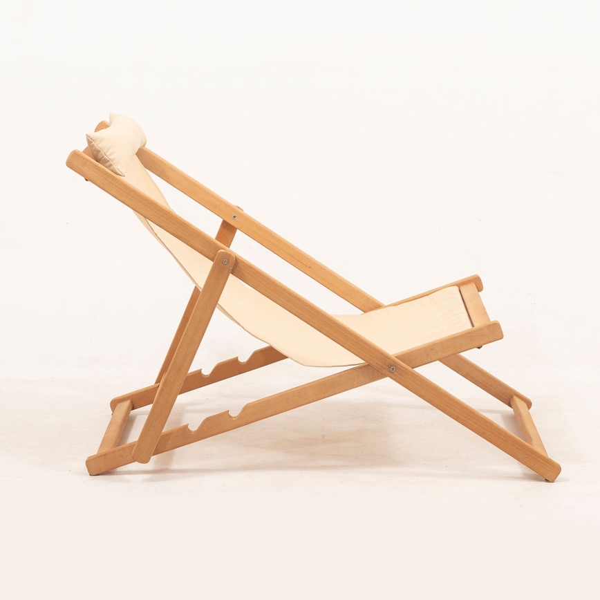 Lettino da giardino beige/faggio