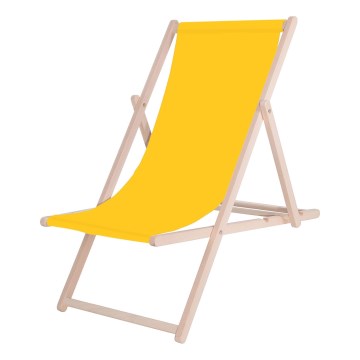 Lettino da giardino giallo/faggio
