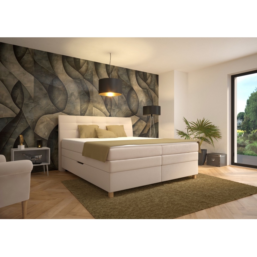 Letto boxspring con materasso BEA 180x200 cm beige