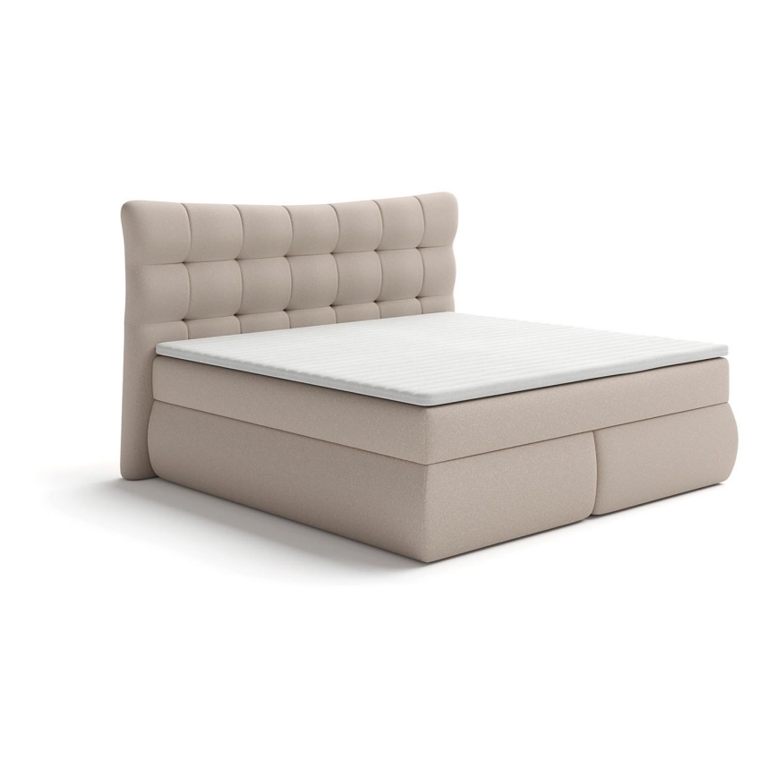 Letto boxspring con materassi e topper SOFIA 180x200 cm beige