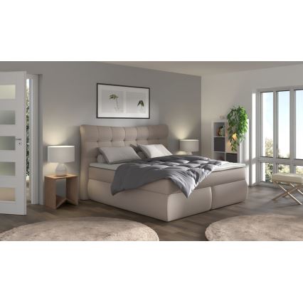 Letto boxspring con materassi e topper SOFIA 180x200 cm beige