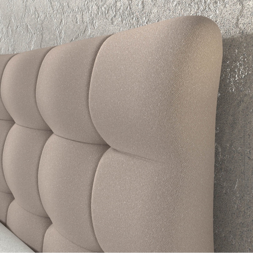 Letto boxspring con materassi e topper SOFIA 180x200 cm beige