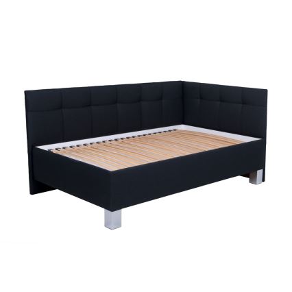 Letto imbottito con contenitore MARIA PETITE 120x200 cm, senza materasso, antracite