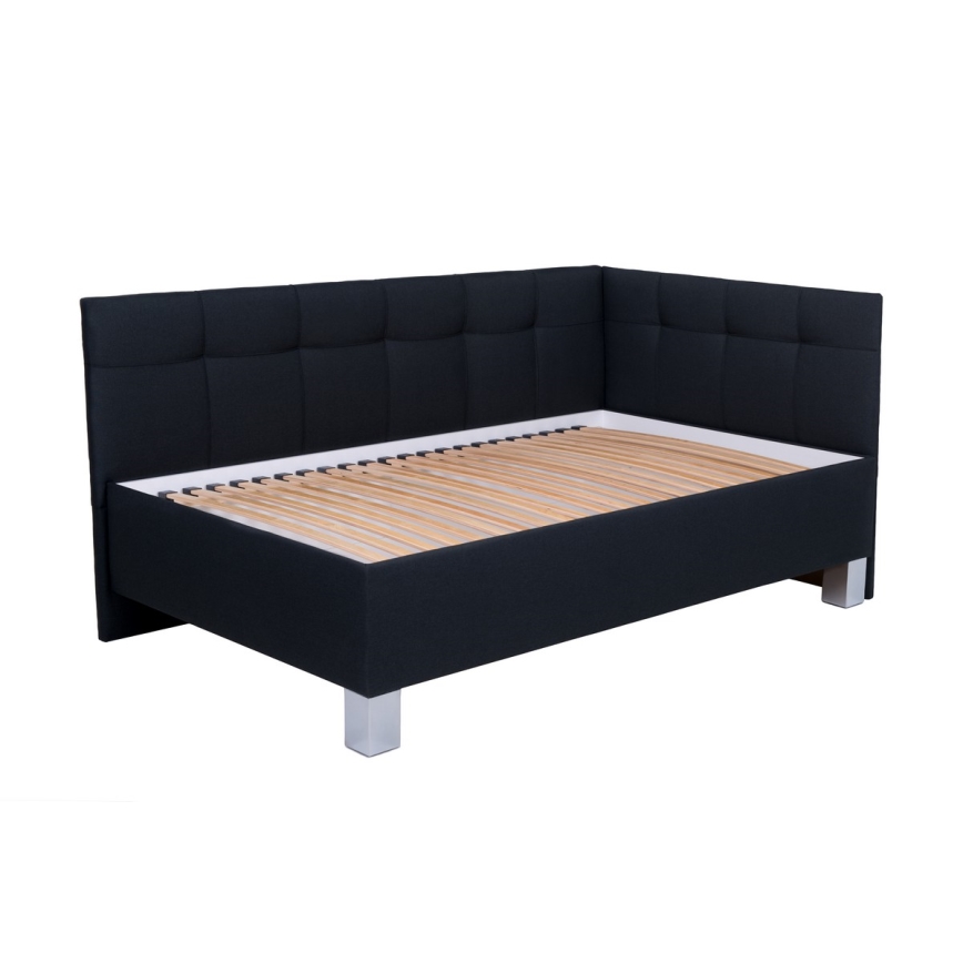 Letto imbottito con contenitore MARIA PETITE 120x200 cm, senza materasso, antracite