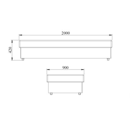 Letto contenitore NOE 90x200 con materasso a molle e vano contenitore, grigio/nero