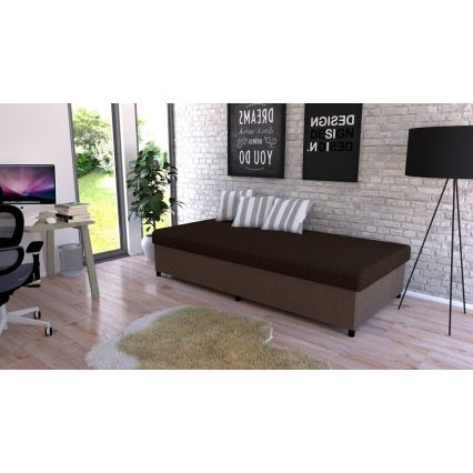 Letto da giorno imbottito con contenitore CORY 80x200 marrone