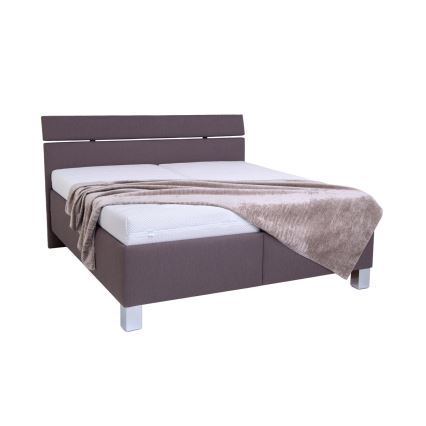 Letto imbottito ALIS 160x200 cm con contenitore, senza materasso, marrone