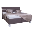Letto imbottito ALIS 160x200 cm con materasso e contenitore, marrone