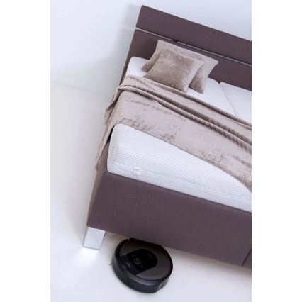 Letto imbottito ALIS 160x200 cm con materasso e contenitore, marrone