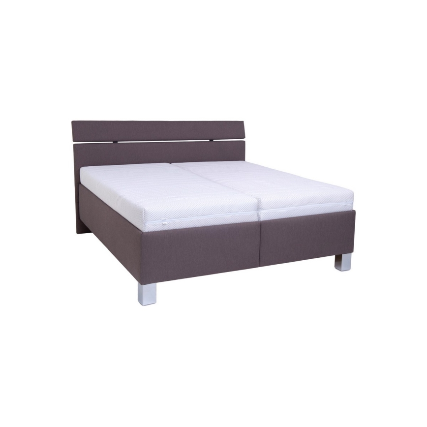 Letto imbottito ALIS 160x200 cm con materasso e contenitore, marrone