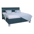 Letto imbottito con contenitore ALIS 160x200 cm, senza materasso, blu petrolio