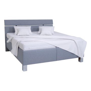 Letto imbottito con contenitore ALIS 160x200 cm, senza materasso, grigio chiaro