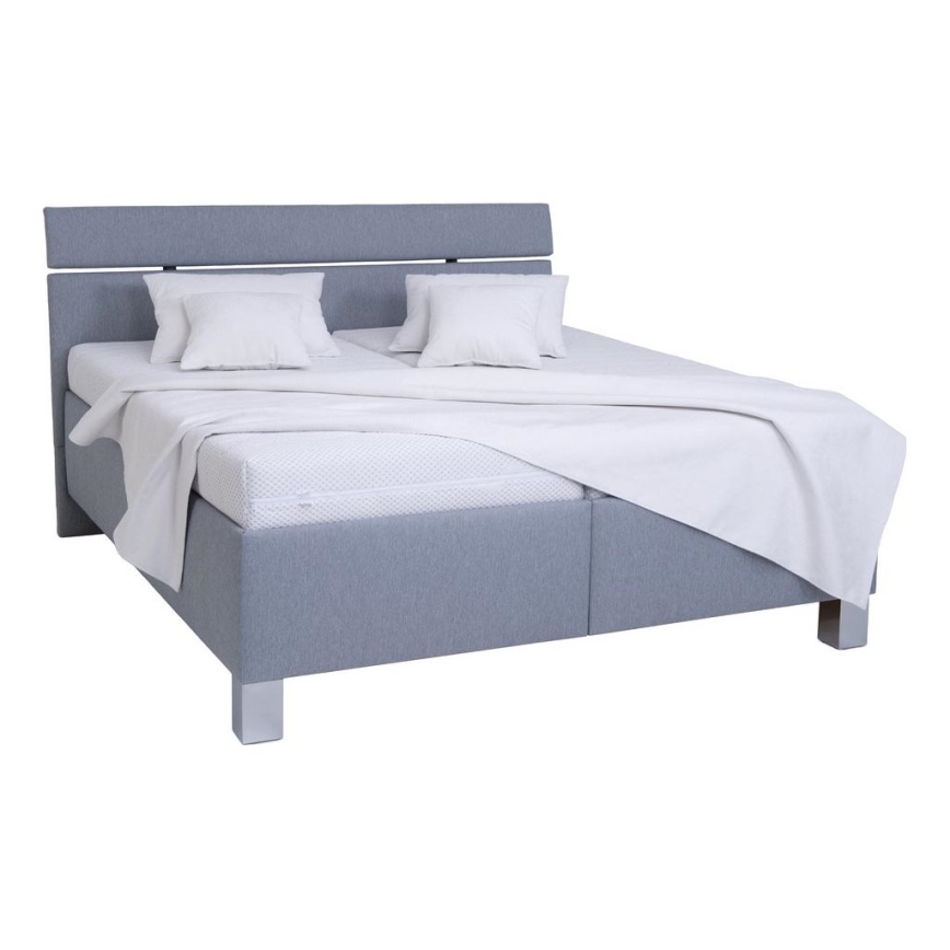 Letto imbottito con contenitore ALIS 160x200 cm, senza materasso, grigio chiaro