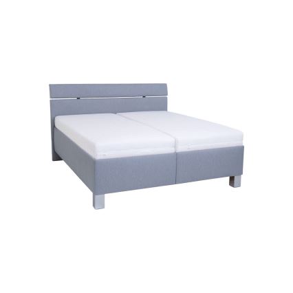 Letto imbottito con contenitore ALIS 160x200 cm, senza materasso, grigio chiaro