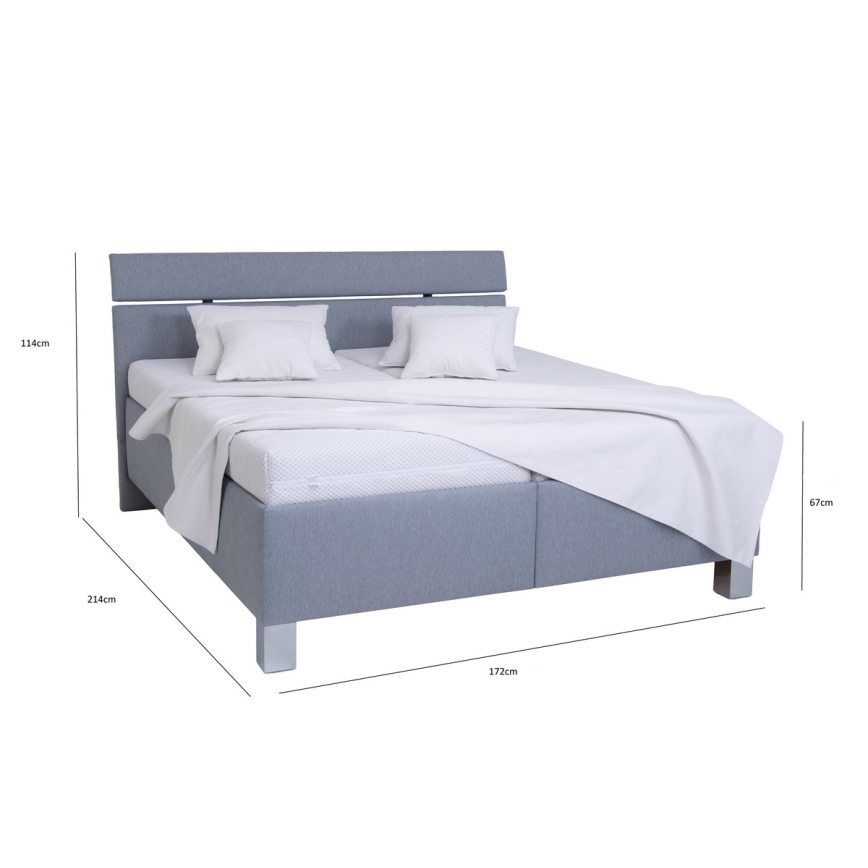 Letto imbottito con contenitore ALIS 160x200 cm, senza materasso, grigio chiaro