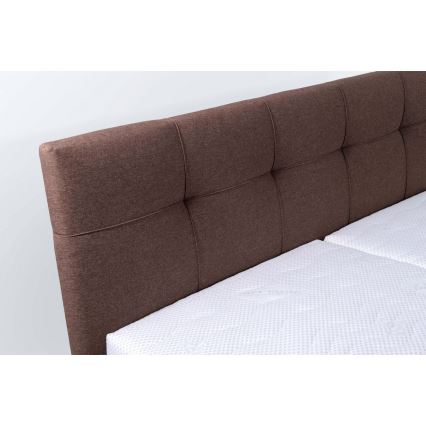 Letto imbottito con contenitore e materasso MARIA 180x200 cm, marrone
