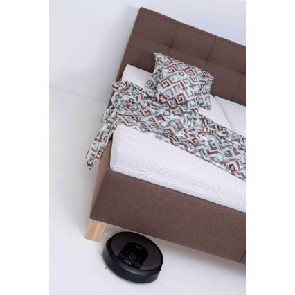 Letto imbottito con contenitore e materasso MARIA 180x200 cm, marrone