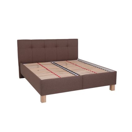 Letto imbottito con contenitore e materasso MARIA 180x200 cm, marrone