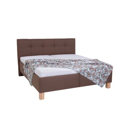 Letto imbottito con contenitore e materasso MARIA 180x200 cm, marrone