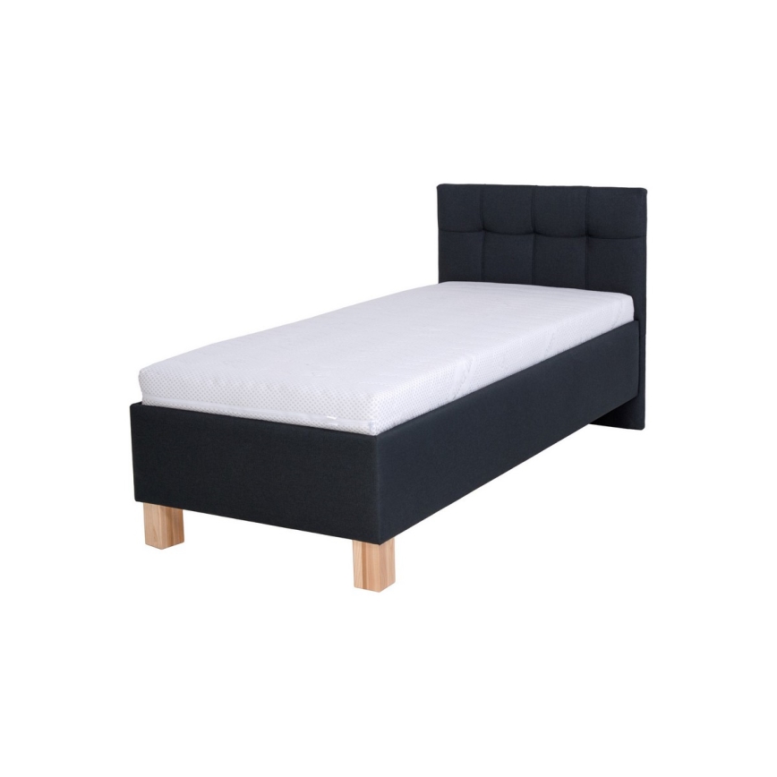 Letto imbottito con contenitore MARIA ONE 90x200 cm, senza materasso, antracite