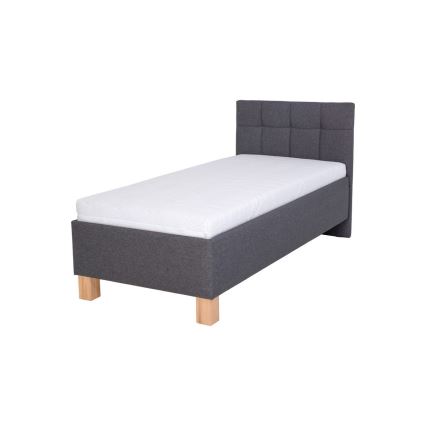 Letto imbottito con contenitore MARIA ONE 90x200 cm, senza materasso, grigio