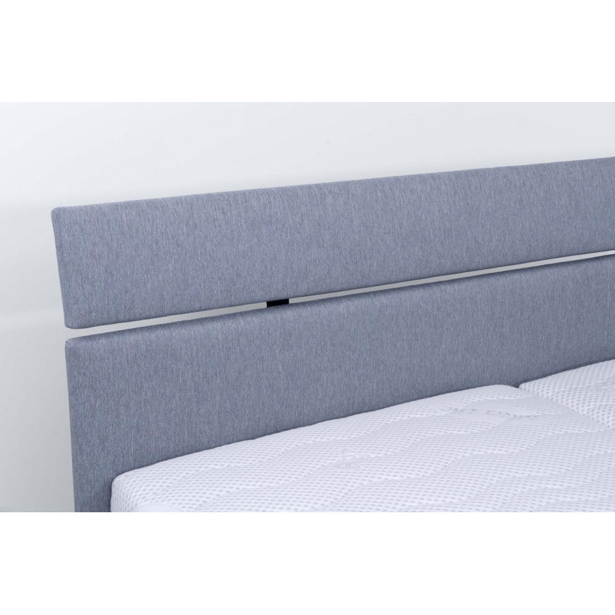 Letto imbottito con contenitore senza materasso ALIS 180x200 cm grigio chiaro