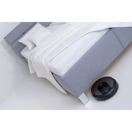 Letto imbottito con contenitore senza materasso ALIS 180x200 cm grigio chiaro