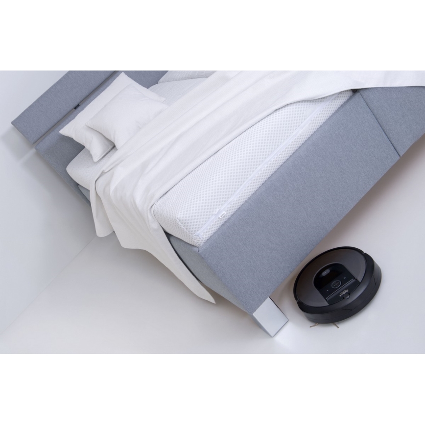 Letto imbottito con contenitore senza materasso ALIS 180x200 cm grigio chiaro